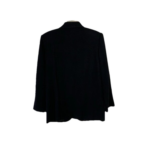 Sag Harbor Wool Blazer Jacket Coat  Size 8 M Black Button Woolmark Lined Notched - Picture 2 of 6